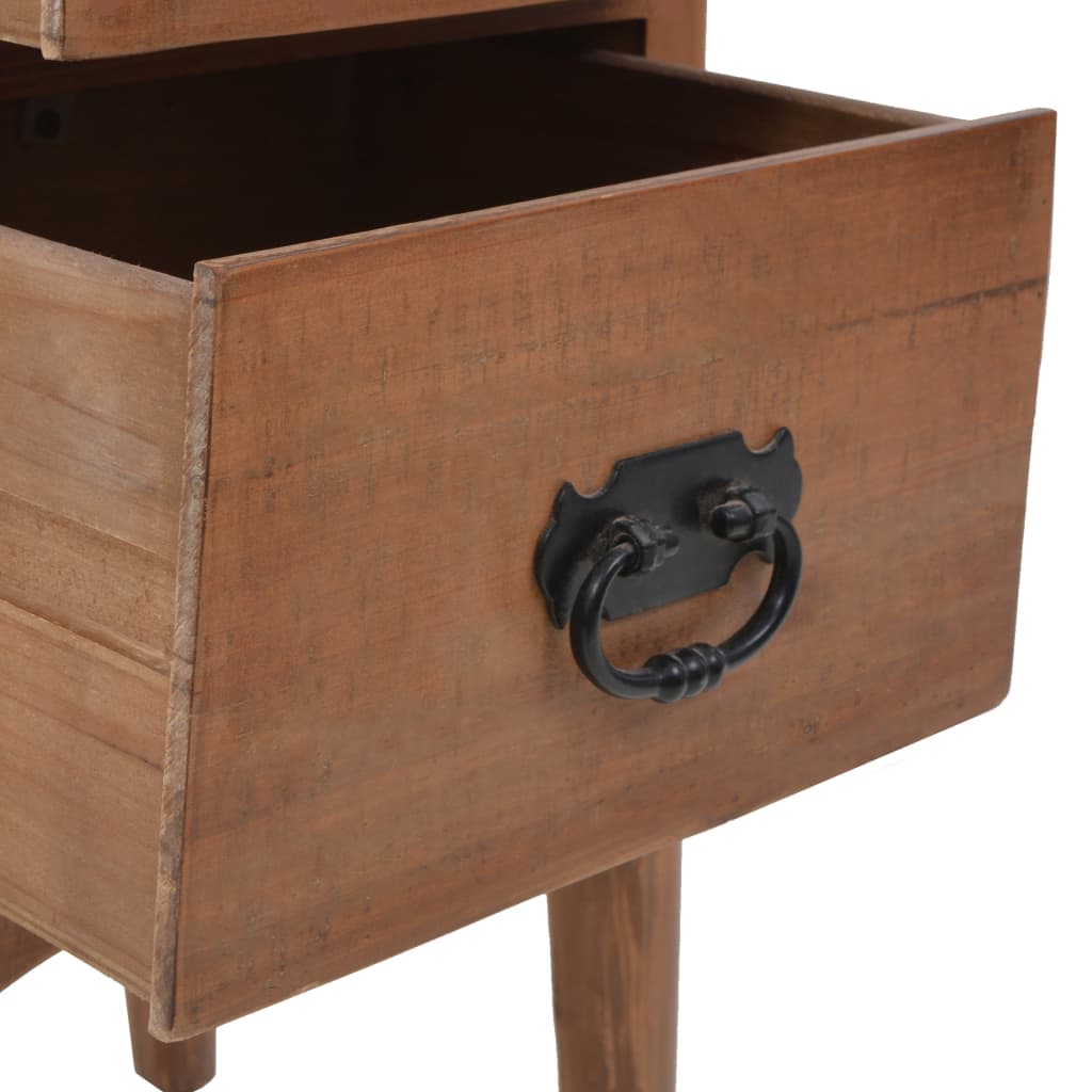 Comodino in Legno Massello di Abete 40x29x68 cm Marrone | homemem39