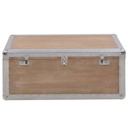 Baule Portaoggetti in Massello di Abete 91x52x40cm Marrone - homemem39