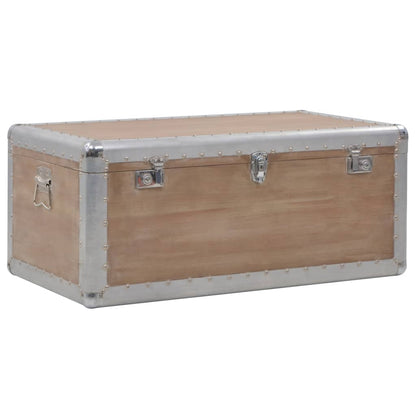 Baule Portaoggetti in Massello di Abete 91x52x40cm Marrone