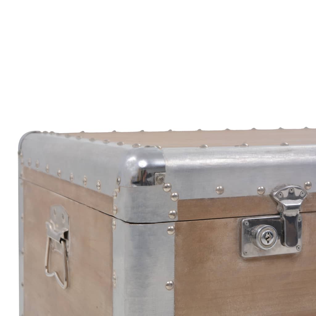 Baule Portaoggetti in Massello di Abete 91x52x40cm Marrone