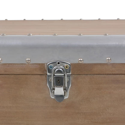 Baule Portaoggetti in Massello di Abete 91x52x40cm Marrone