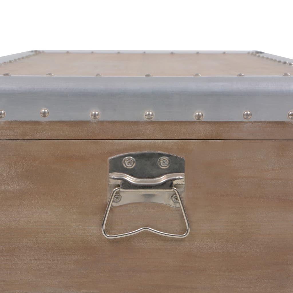 Baule Portaoggetti in Massello di Abete 91x52x40cm Marrone