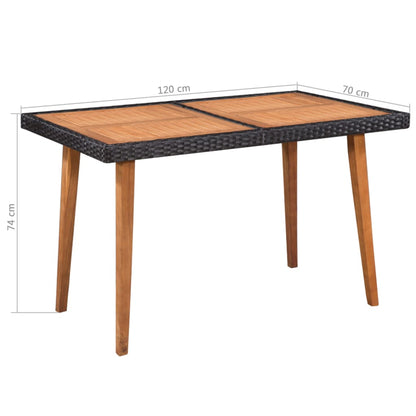 Set da Pranzo da Giardino 5 pz in Polyrattan Nero e Marrone - homemem39