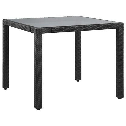 Set da Pranzo da Giardino 5 pz in Polyrattan Nero - homemem39