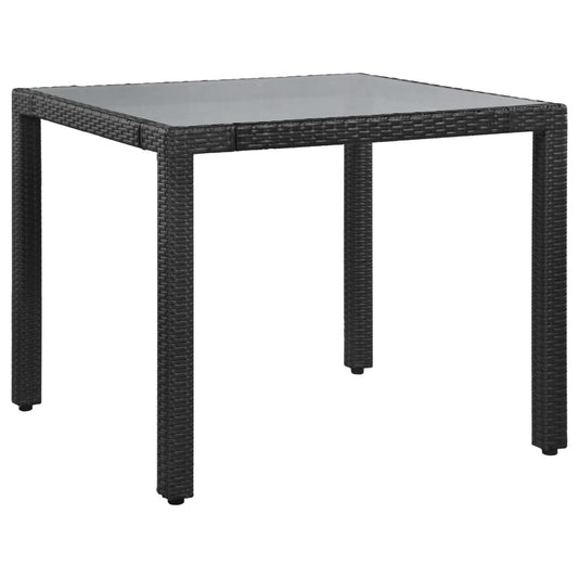 Set da Pranzo da Giardino 5 pz in Polyrattan Nero - homemem39