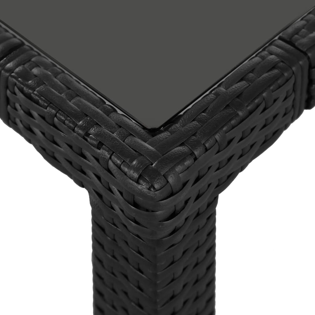 Set da Pranzo da Giardino 5 pz in Polyrattan Nero - homemem39