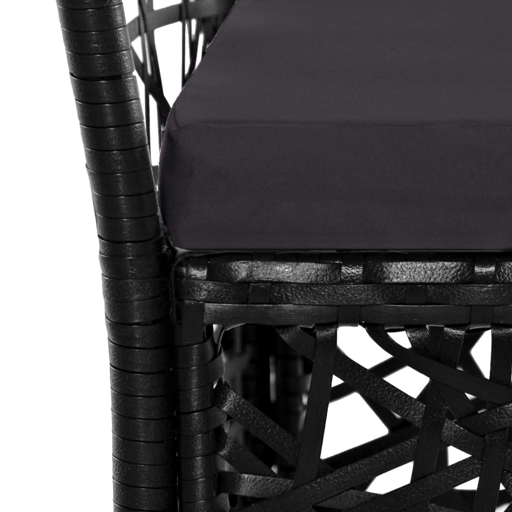 Set da Pranzo da Giardino 5 pz in Polyrattan Nero - homemem39