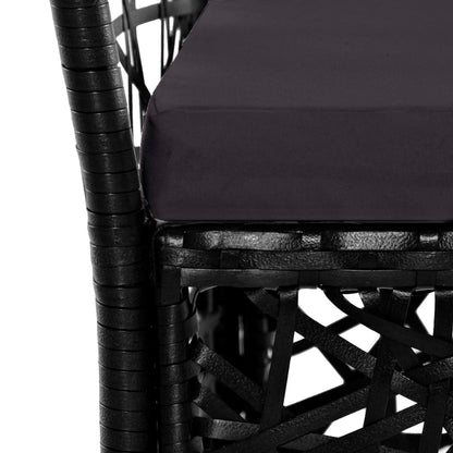 Set da Pranzo da Giardino 5 pz in Polyrattan Nero - homemem39