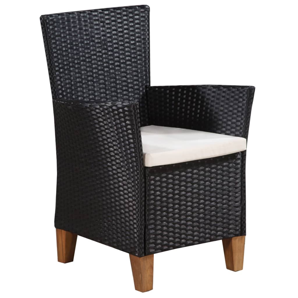 Set da Pranzo da Giardino 9 pz in Polyrattan Nero e Marrone | homemem39