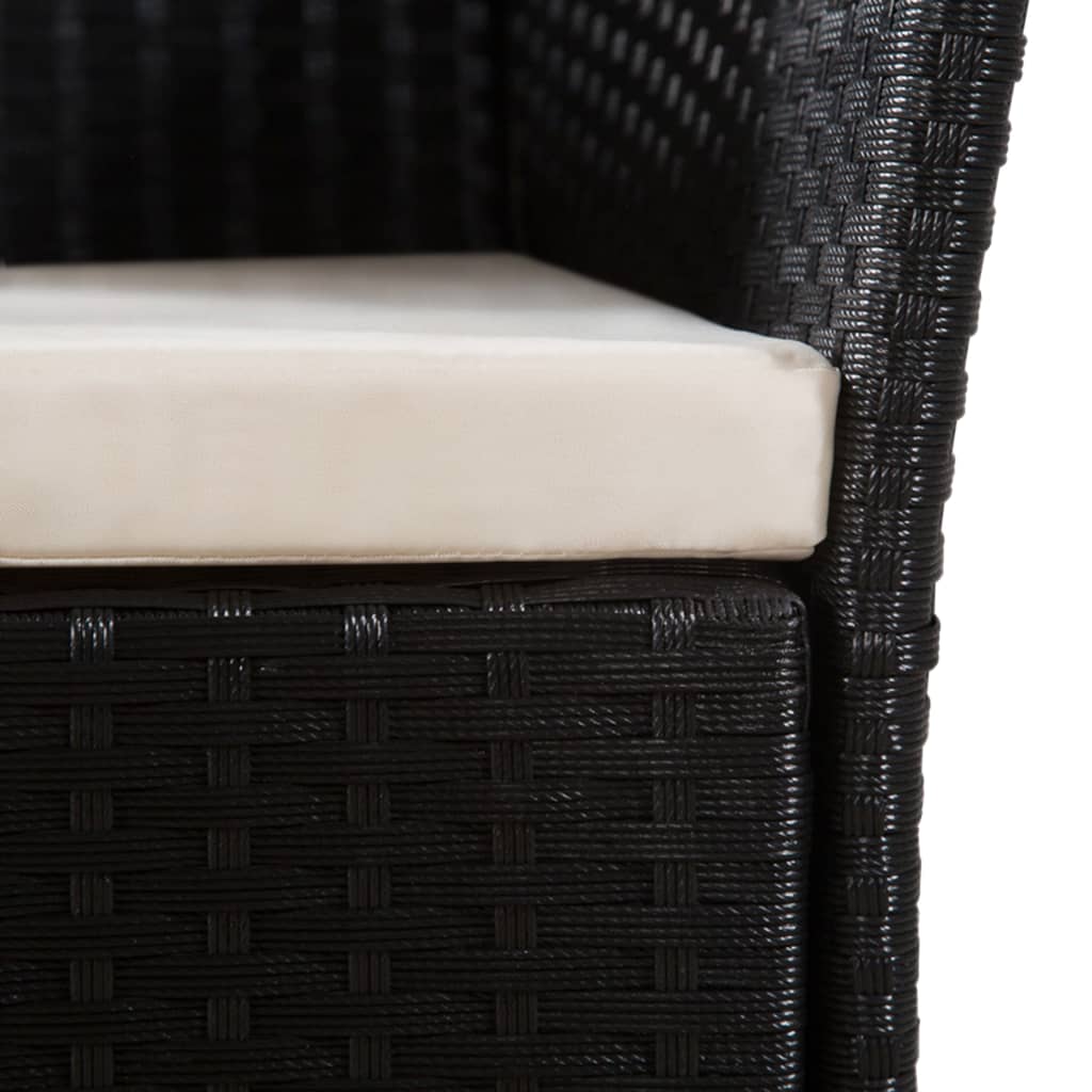 Set da Pranzo da Giardino 9 pz in Polyrattan Nero e Marrone | homemem39