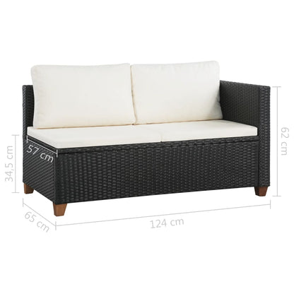 Set Divani da Giardino 4 pz con Cuscini in Polyrattan Nero - homemem39