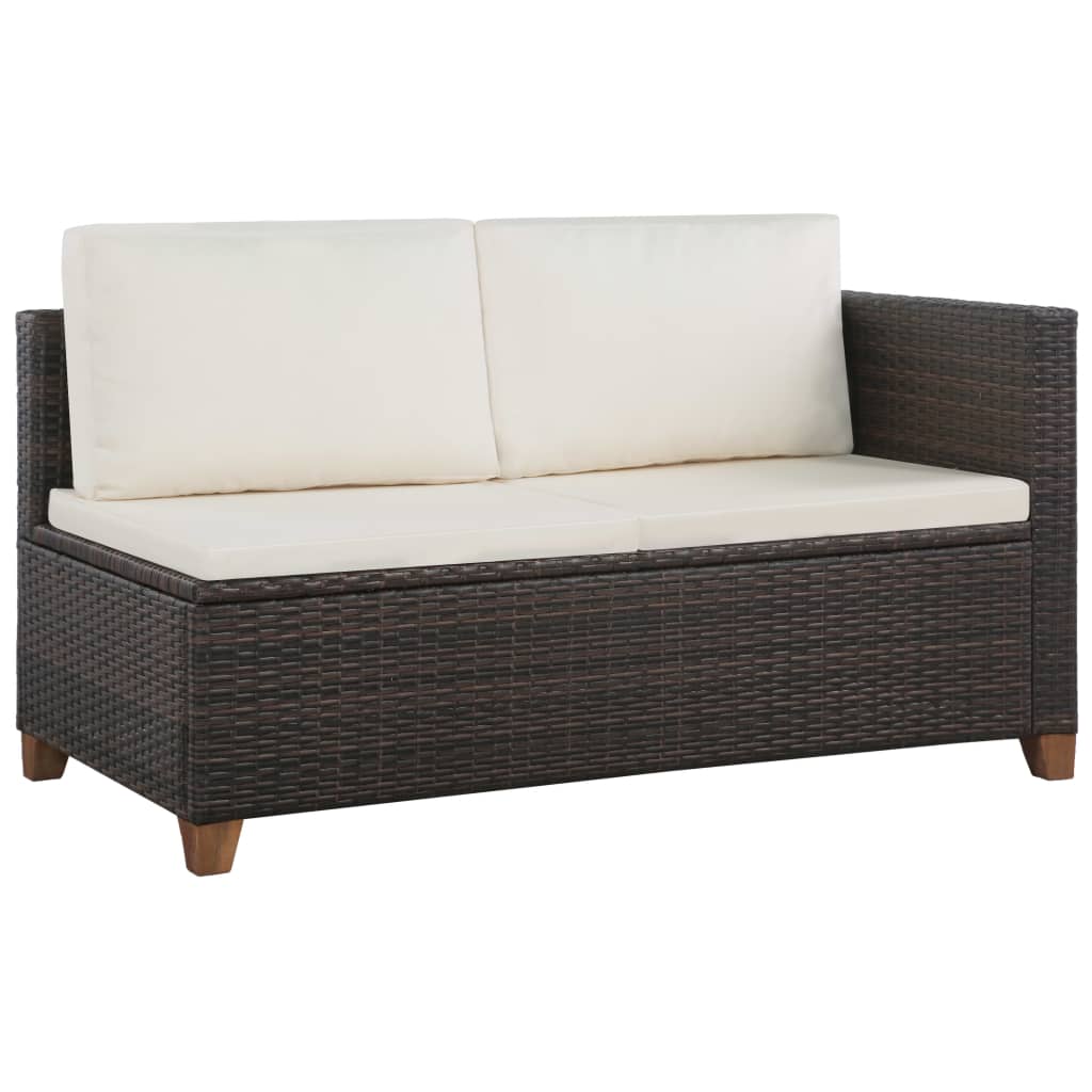 Set Divani da Giardino 4 pz con Cuscini in Polyrattan Marrone - homemem39