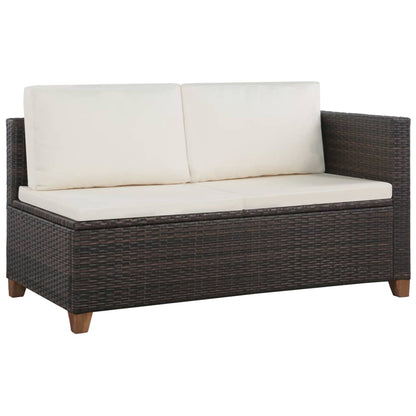 Set Divani da Giardino 4 pz con Cuscini in Polyrattan Marrone - homemem39