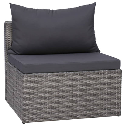 Set Divani da Giardino 3 pz con Cuscini Grigio in Polyrattan - homemem39