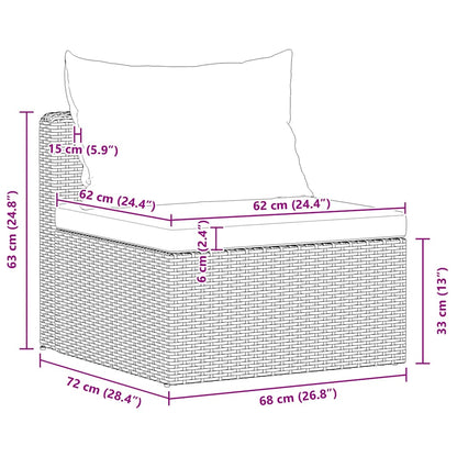 Set Divani da Giardino 3 pz con Cuscini Grigio in Polyrattan - homemem39