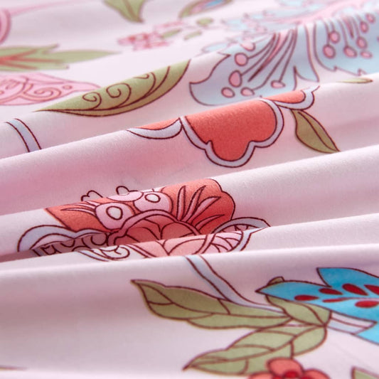 Set Copripiumino Floreale/Rosa Rigato 200x220/80x80 cm