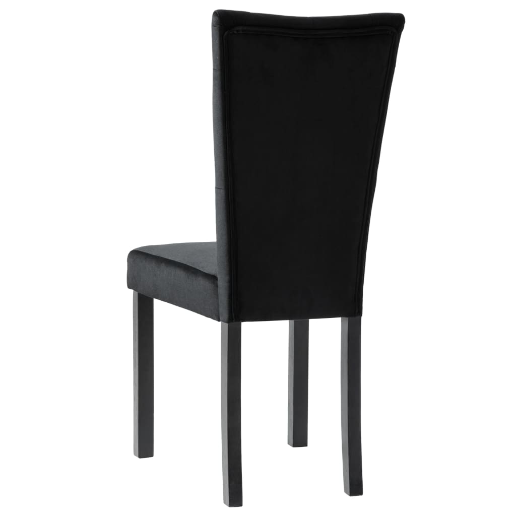 Sedie da Pranzo 4 pz Nere in Velluto | homemem39