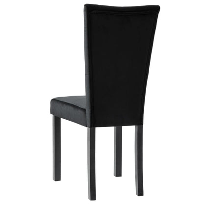 Sedie da Pranzo 4 pz Nere in Velluto | homemem39