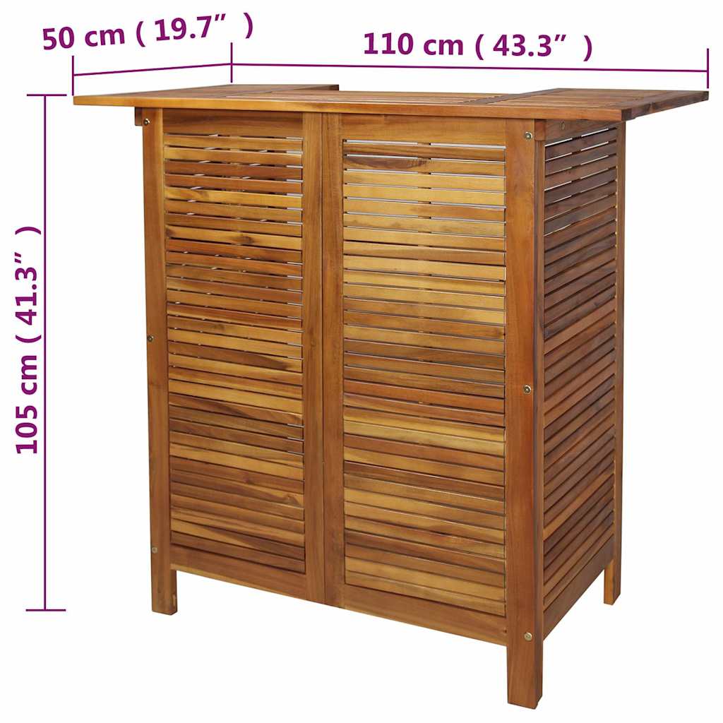 Tavolo da Bar 110x50x105 cm in Legno Massello di Acacia