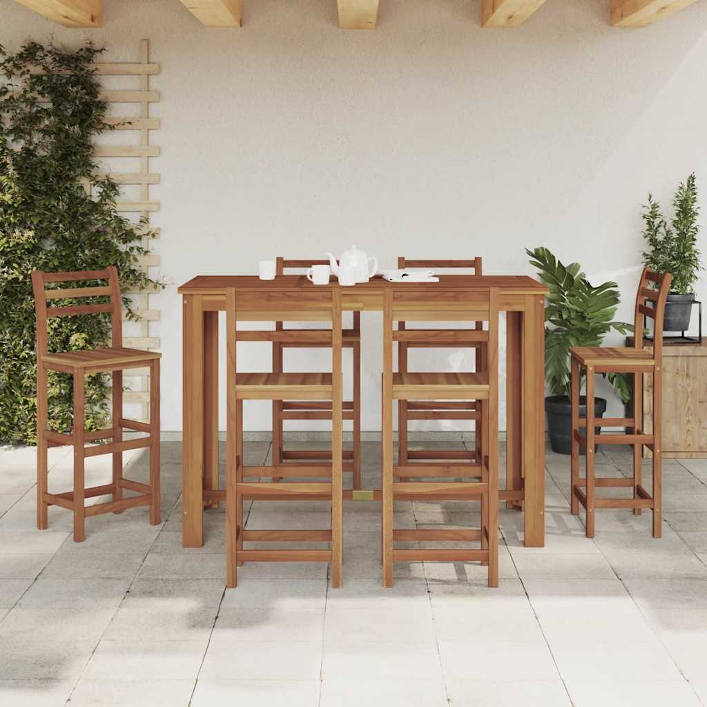 Tavolo da Bar in Legno Massello di Acacia 150x70x105 cm | homemem39
