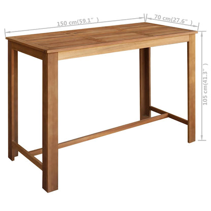 Tavolo da Bar in Legno Massello di Acacia 150x70x105 cm | homemem39