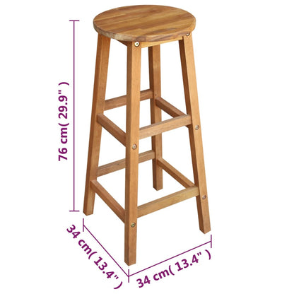 Tavolo e Sgabelli Bar Set 7 pz in Legno Massello di Acacia - homemem39