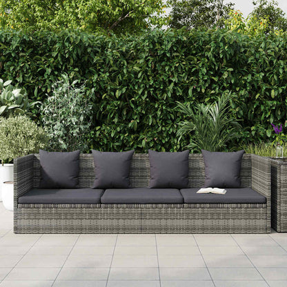 Lettino da Giardino Grigio 200x60 cm in Polyrattan