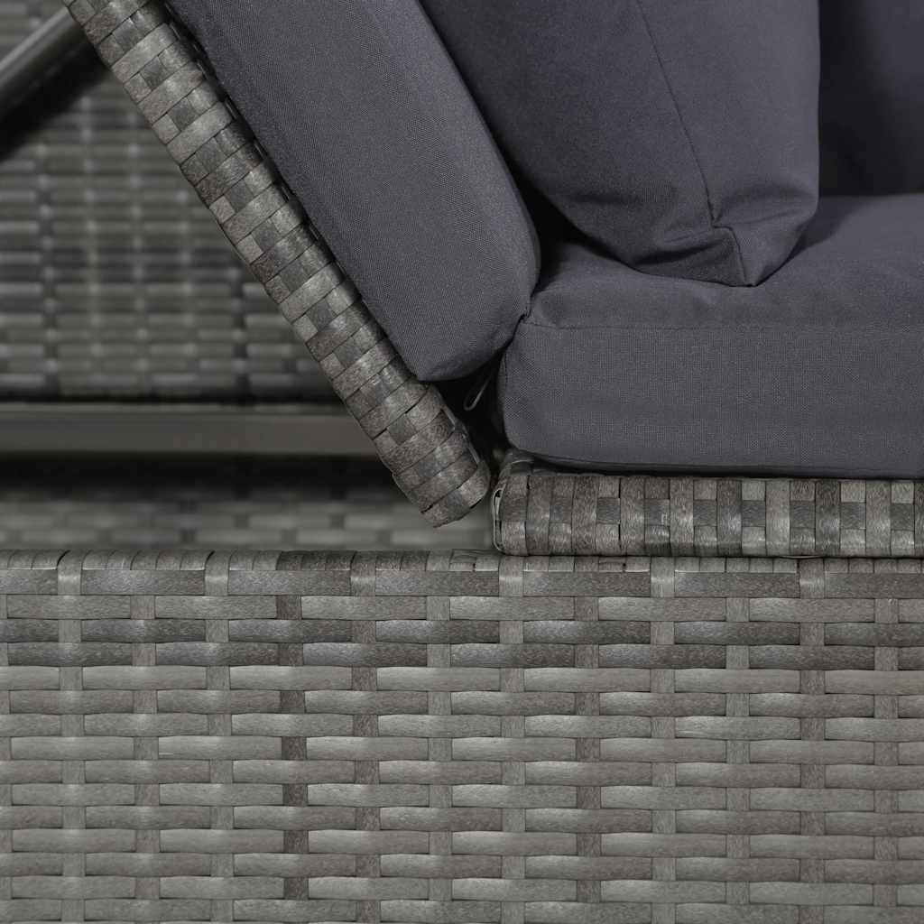 Lettino da Giardino Grigio 200x60 cm in Polyrattan