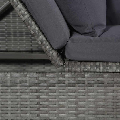 Lettino da Giardino Grigio 200x60 cm in Polyrattan
