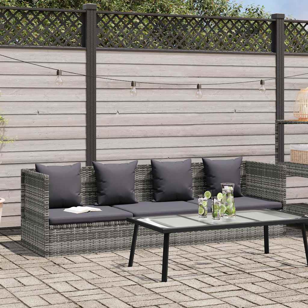 Lettino da Giardino Grigio 200x60 cm in Polyrattan