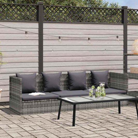 Lettino da Giardino Grigio 200x60 cm in Polyrattan