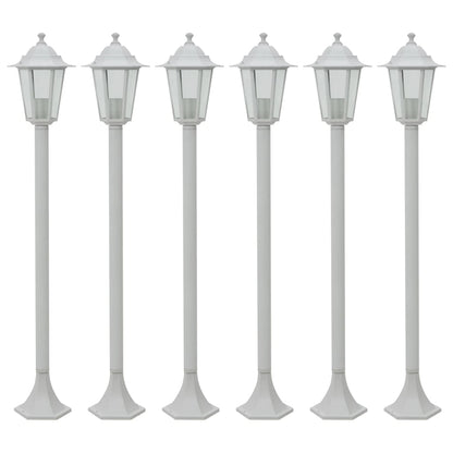 Lampioni da Giardino 6 pz E27 110 cm in Alluminio Bianco - homemem39