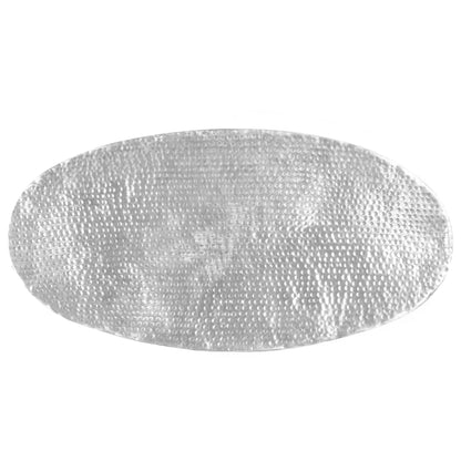 Tavolino da Salotto 100x50x28cm Argento in Alluminio Martellato | homemem39