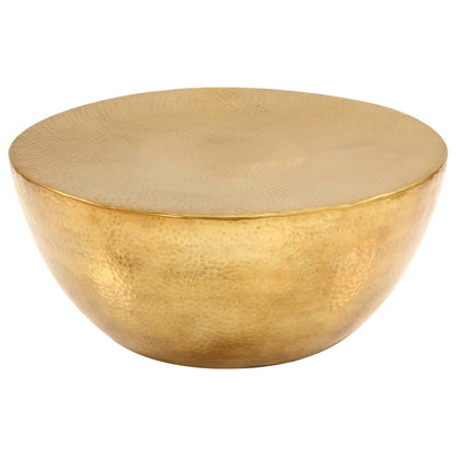 Tavolino da Salotto in Alluminio Martellato 70x30 cm Ottone | homemem39