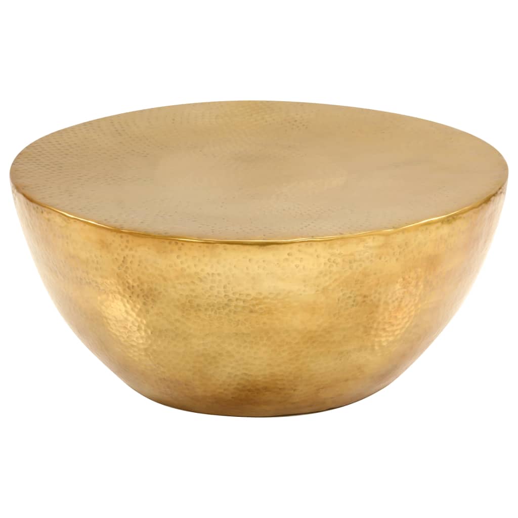 Tavolino da Salotto in Alluminio Martellato 70x30 cm Ottone | homemem39