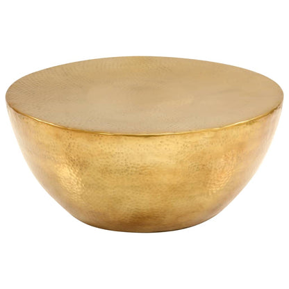 Tavolino da Salotto in Alluminio Martellato 70x30 cm Ottone | homemem39