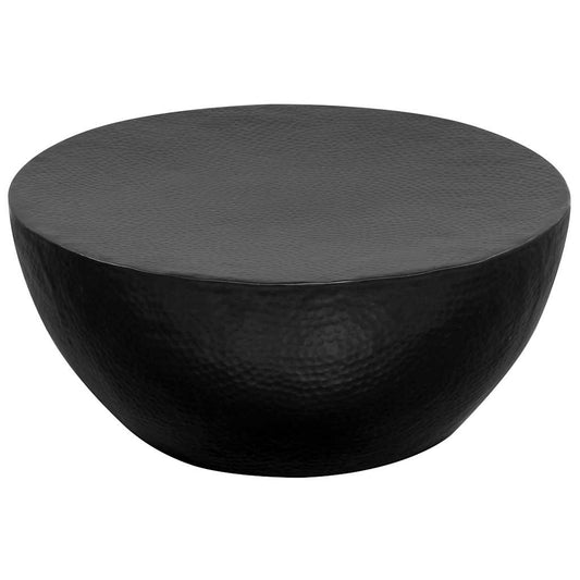 Tavolino da Salotto in Alluminio Martellato 70x30 cm Nero | homemem39