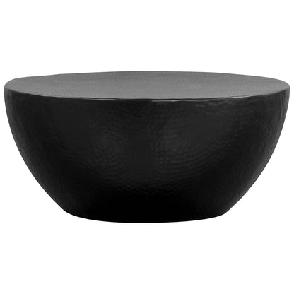 Tavolino da Salotto in Alluminio Martellato 70x30 cm Nero | homemem39