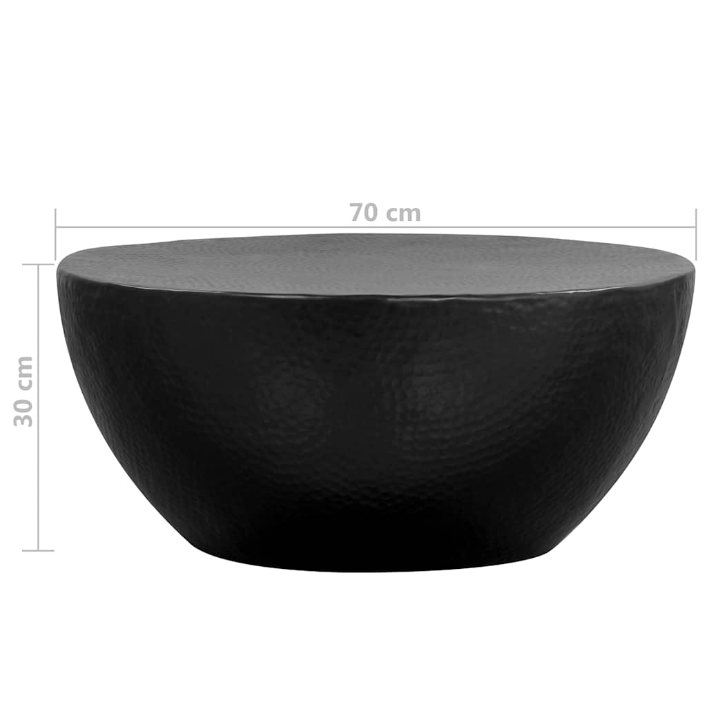 Tavolino da Salotto in Alluminio Martellato 70x30 cm Nero | homemem39