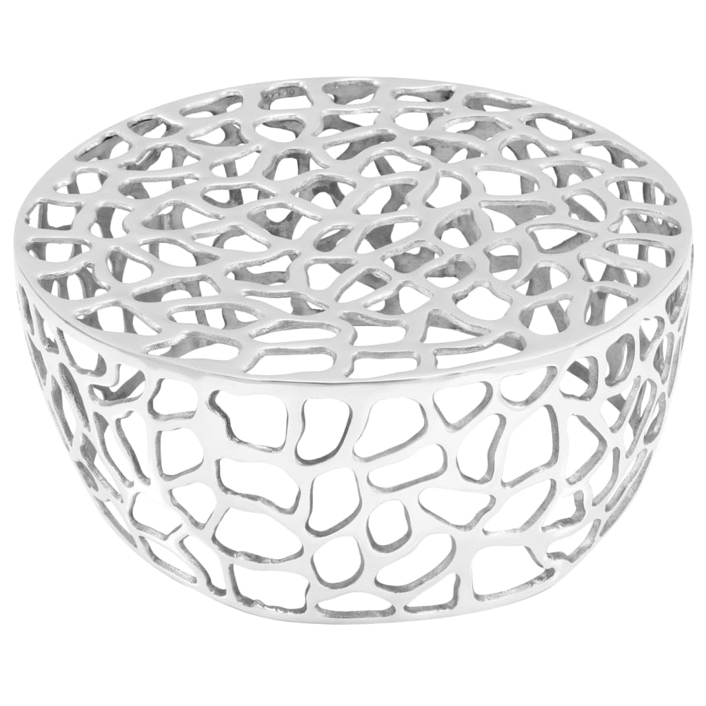 Tavolino da Salotto in Alluminio Martellato 70x30 cm Argento | homemem39
