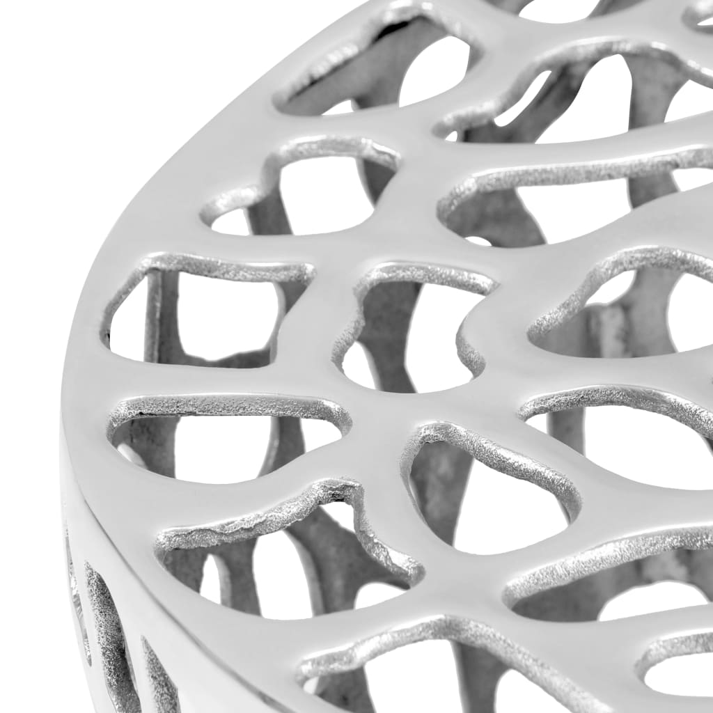 Tavolino da Salotto in Alluminio Martellato 70x30 cm Argento | homemem39