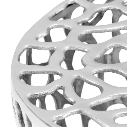 Tavolino da Salotto in Alluminio Martellato 70x30 cm Argento | homemem39