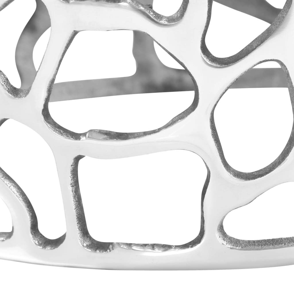 Tavolino da Salotto in Alluminio Martellato 70x30 cm Argento | homemem39