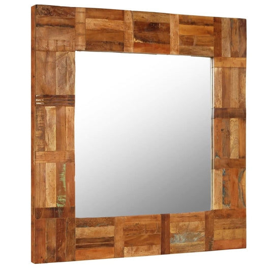 Specchio da Parete in Legno Massello di Recupero 60x60 cm - homemem39
