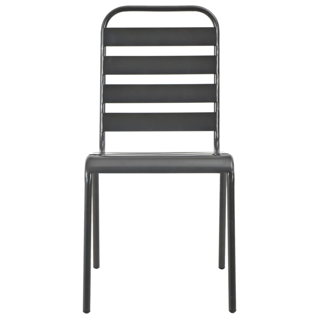 Sedie da Esterno Impilabili 2 pz in Acciaio Grigio - homemem39
