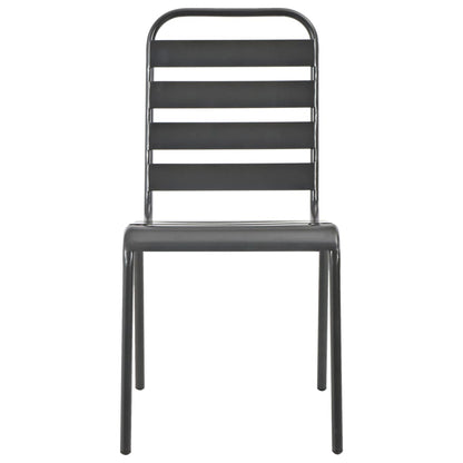 Sedie da Esterno Impilabili 2 pz in Acciaio Grigio - homemem39