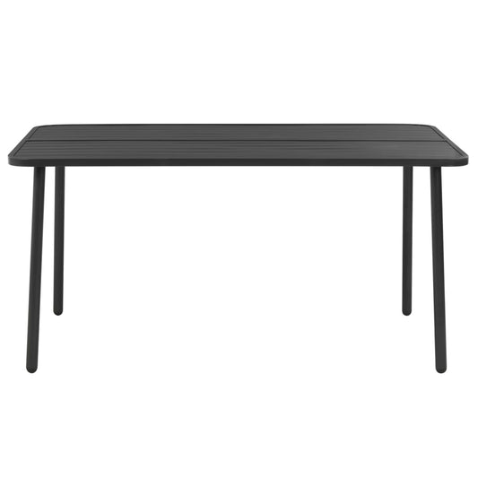 Tavolo da Giardino Grigio Scuro 150x90x72 cm in Acciaio | homemem39