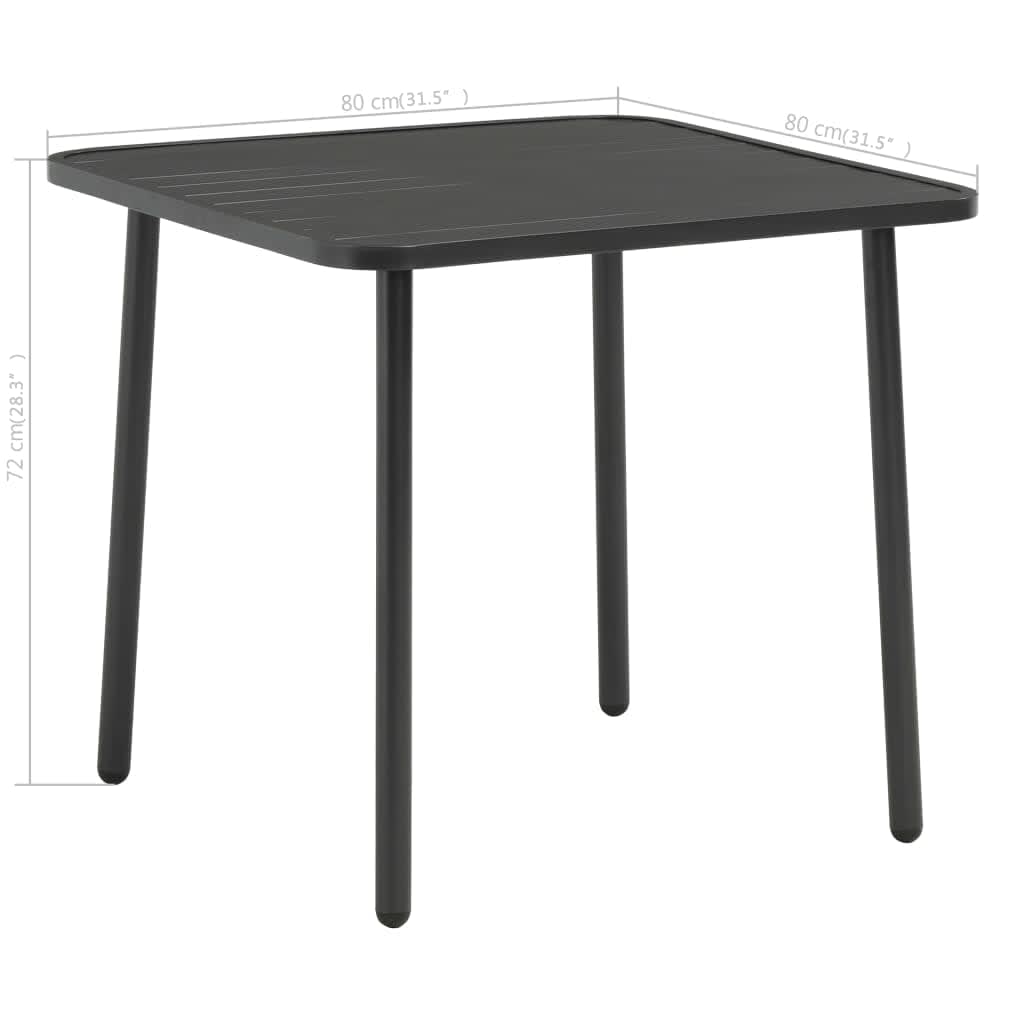 Set da Pranzo da Giardino 5 pz in Acciaio Grigio Scuro | homemem39