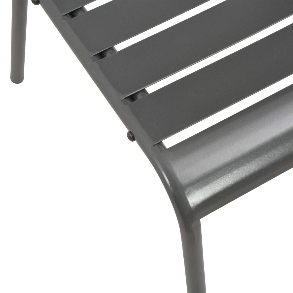 Set da Pranzo da Giardino 5 pz in Acciaio Grigio Scuro | homemem39
