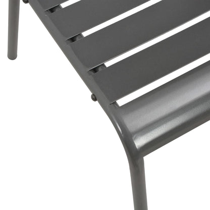 Set da Pranzo da Giardino 5 pz in Acciaio Grigio Scuro | homemem39
